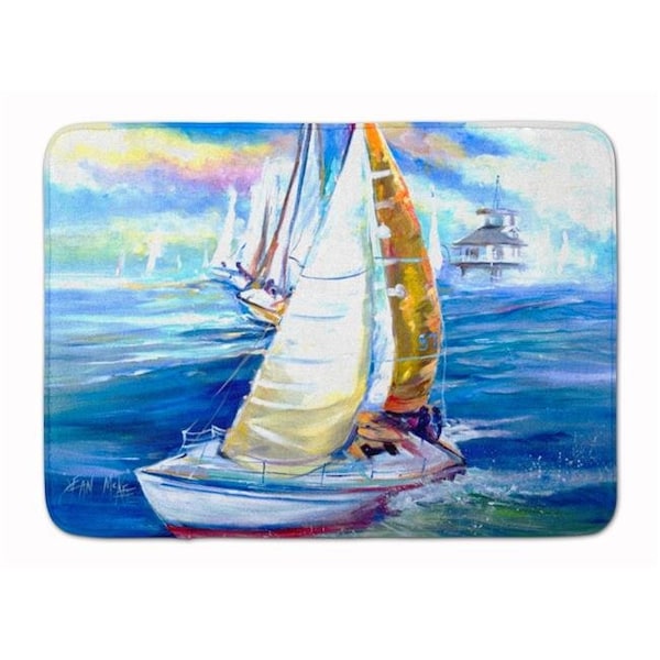 Carolines Treasures Carolines Treasures JMK1073RUG Rock my Boat Sailboats Machine Washable Memory Foam Mat JMK1073RUG - main